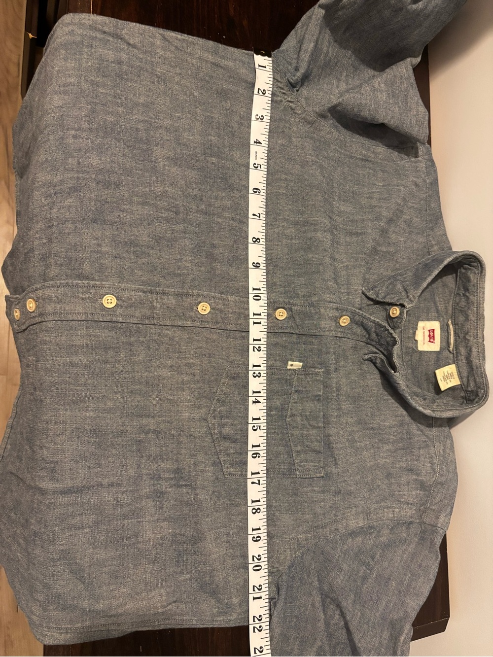 Levi's Men's Casual Button-Down Shirt in Denim Blue - Picture 7 of 7